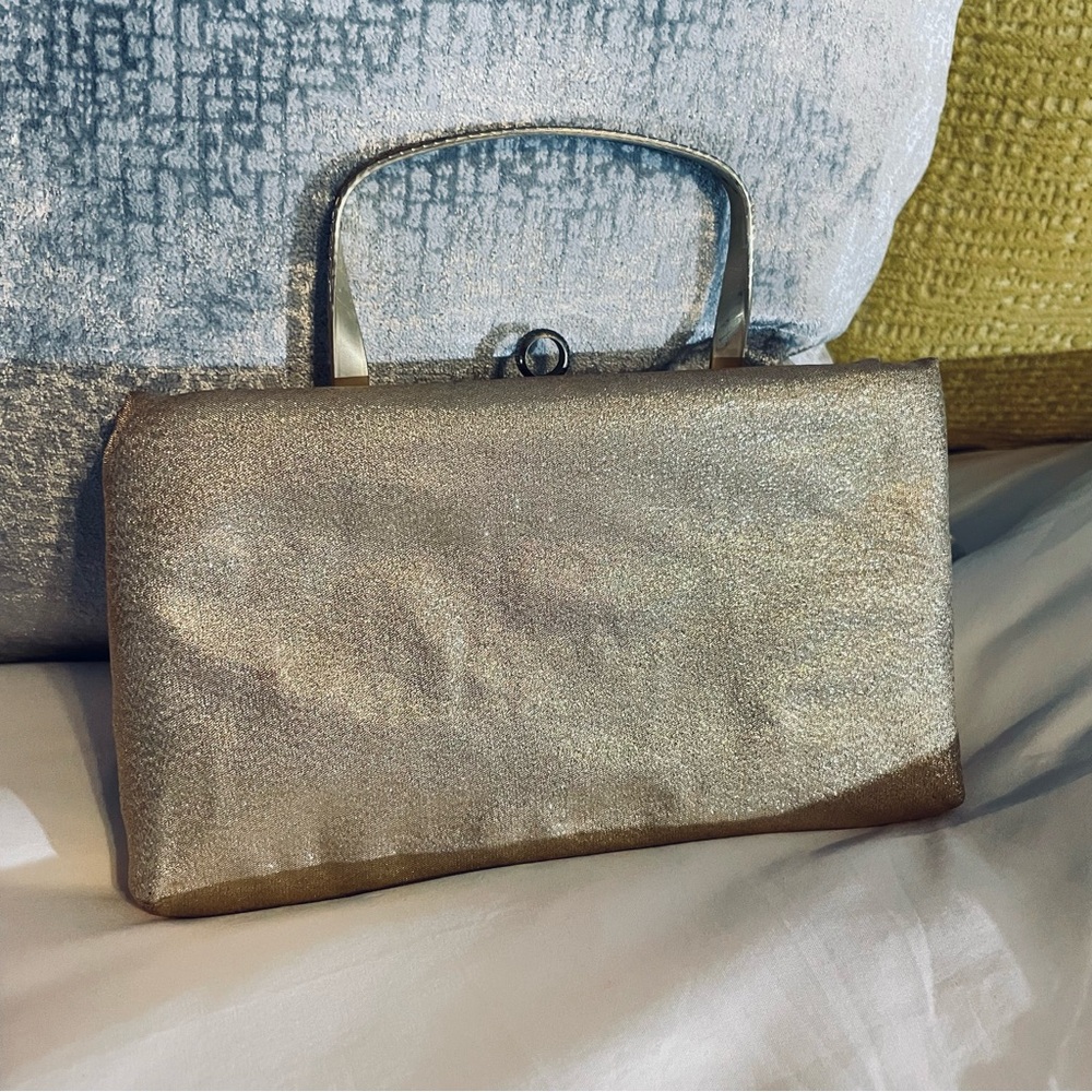 Elegant “After Five” USA made Vintage Gold Evening Clutch Purse